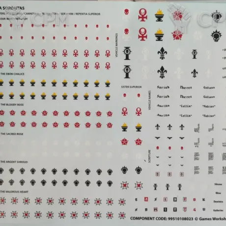 Описание картинки Decals Adepta Sororitas от Black Legion Hall по цене 275руб | Свободный Рынок Миниатюр - СРМ