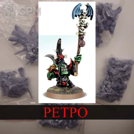 Описание картинки Night Goblin Shaman (7th Edition) от White Rhino по цене 299руб | Свободный Рынок Миниатюр - СРМ