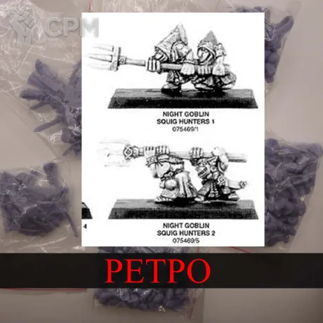 Описание картинки Night Goblin Squig Hunters от White Rhino по цене 399руб | Свободный Рынок Миниатюр - СРМ