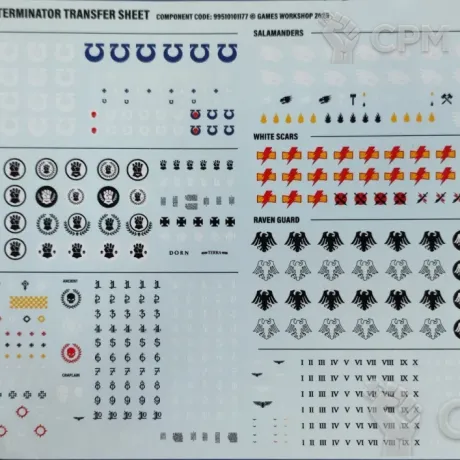Описание картинки Space Marine Terminator Transfer Sheet Decals от Black Legion Hall по цене 275руб | Свободный Рынок Миниатюр - СРМ