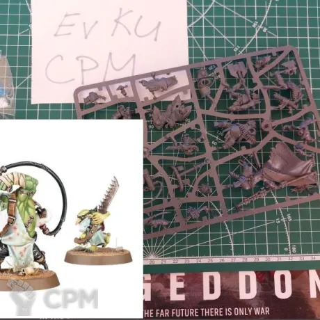 Описание картинки Orks Painboy + 1 Grot Orderly, из стартера Armageddon, Москва от Ev Ku по цене 100руб | Свободный Рынок Миниатюр - СРМ