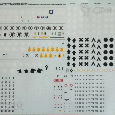 Описание картинки Space Marine Infantry Transfer Sheet Decals от Black Legion Hall по цене 605руб | Свободный Рынок Миниатюр - СРМ