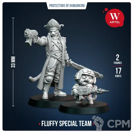 Описание картинки Комплект миниатюр Fluffy Special Team от Артель W по цене 1 467руб | Свободный Рынок Миниатюр - СРМ