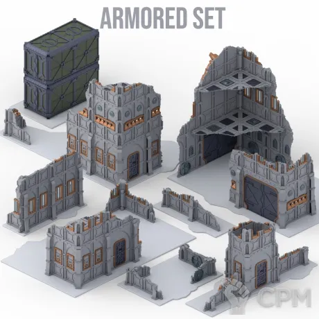 Описание картинки Armored Ruins (Террейн для 11 редакции, цветной) от AxeL's Forge по цене 7 500руб | Свободный Рынок Миниатюр - СРМ
