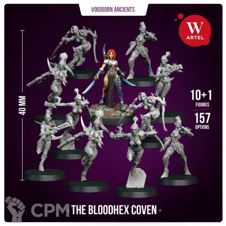 Описание картинки Комплект миниатюр The Bloodhex Coven от Артель W по цене 5 599руб | Свободный Рынок Миниатюр - СРМ