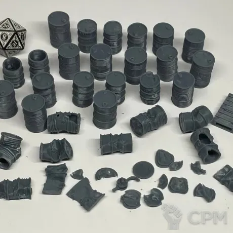 Описание картинки Металлические бочки от Подземный человек по цене 300руб | Свободный Рынок Миниатюр - СРМ