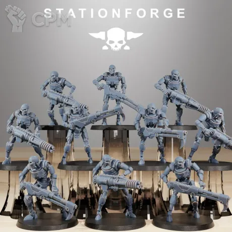 Описание картинки Necron Warriors от MrMetalHorror по цене 1 100руб | Свободный Рынок Миниатюр - СРМ