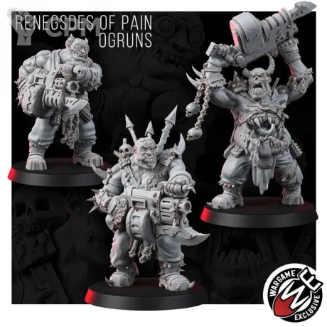 Описание картинки RENEGADES OF PAIN OGRUNS Огрины Хаоса от WastelandMiniatures по цене 850руб | Свободный Рынок Миниатюр - СРМ
