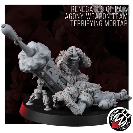 Описание картинки RENEGADES OF PAIN TERRIFYING MORTAR TEAM Минометный расчет ренегатов от WastelandMiniatures по цене 330руб | Свободный Рынок Миниатюр - СРМ