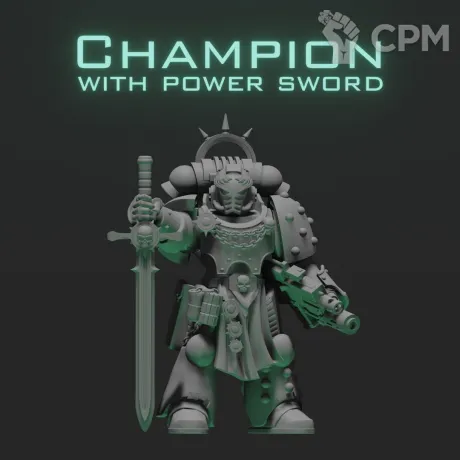 Описание картинки Champion with power sword от Brutality по цене 450руб | Свободный Рынок Миниатюр - СРМ