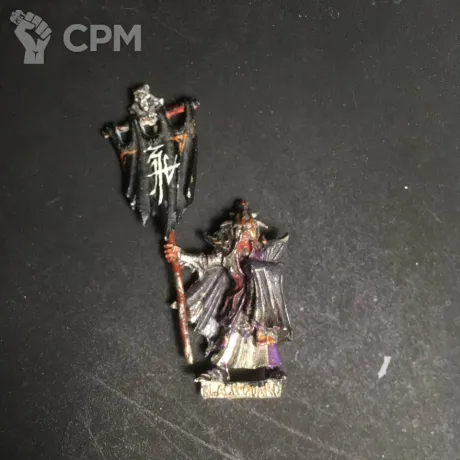 Описание картинки Знаменосец Чёрной Стражи / Dark Elf Black Guard Standard Bearer от Solitaire по цене 1 300руб | Свободный Рынок Миниатюр - СРМ