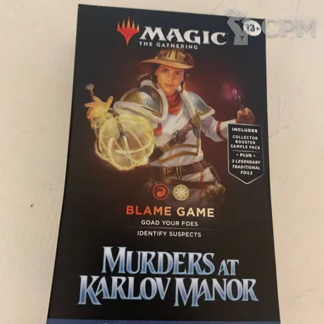 Описание картинки Колода Commander Blame Game выпуска Murders at Karlov Manor на английском языке от Дауран по цене 8 000руб | Свободный Рынок Миниатюр - СРМ