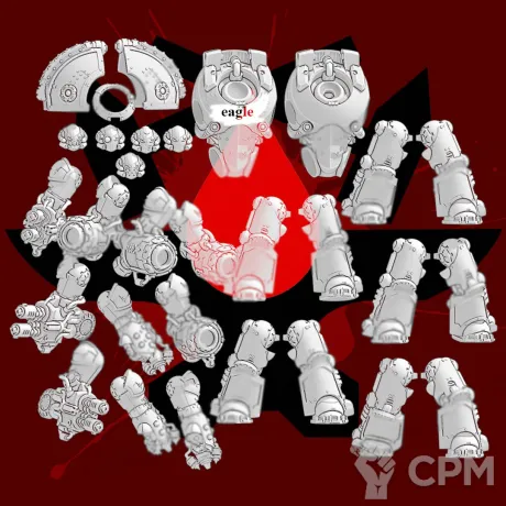Описание картинки Saturnine Pattern Terminator Armour от Laboratory of Chaos по цене 700руб | Свободный Рынок Миниатюр - СРМ
