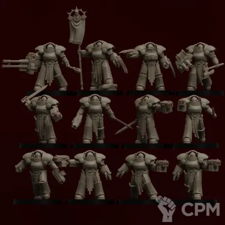 Описание картинки Tartaros Terminator Squad от MrMetalHorror по цене 1 000руб | Свободный Рынок Миниатюр - СРМ