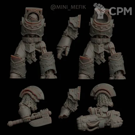 Описание картинки Iron Warriors chaos lord in terminator armour от Хижина Мопса по цене 800руб | Свободный Рынок Миниатюр - СРМ