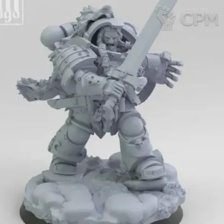 Описание картинки Space Wolvs Captain in Gravis Armour от MrMetalHorror по цене 370руб | Свободный Рынок Миниатюр - СРМ