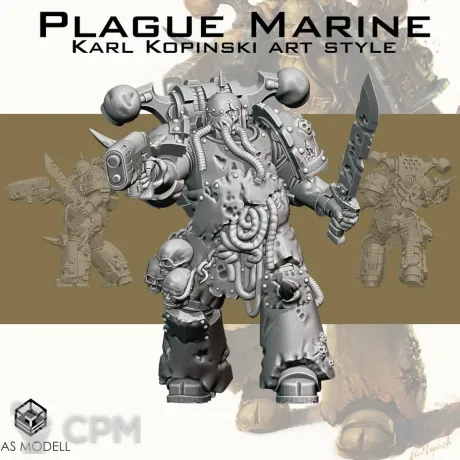 Описание картинки Plague marine от MrMetalHorror по цене 230руб | Свободный Рынок Миниатюр - СРМ