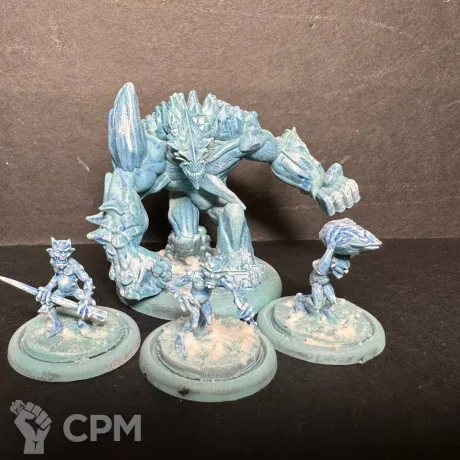 Описание картинки Malifaux Cold as Ice, ice golems december elemental от PeaceMaker по цене 2 900руб | Свободный Рынок Миниатюр - СРМ