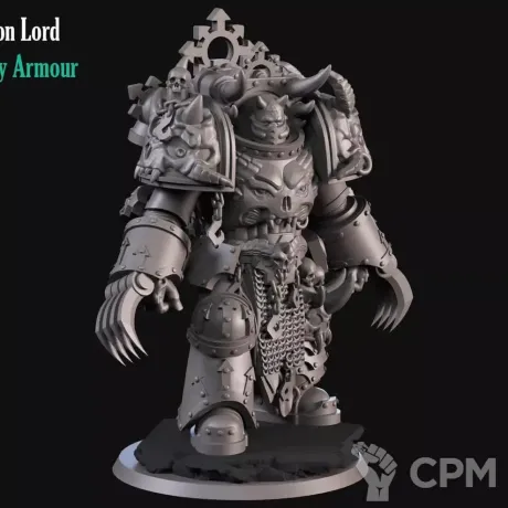 Описание картинки Chaos Lord in Terminator Armour от MrMetalHorror по цене 450руб | Свободный Рынок Миниатюр - СРМ
