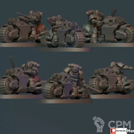 Описание картинки Outrider Squad (3 мотоцикла) от Tridax Forge по цене 500руб | Свободный Рынок Миниатюр - СРМ