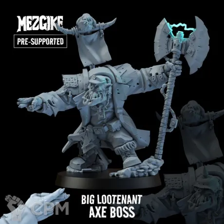 Описание картинки Big Lootenant Axe Boss от Бруталити по цене 450руб | Свободный Рынок Миниатюр - СРМ