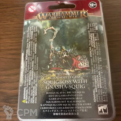 Описание картинки Squig Boss with Gnasha-Squig от Coyote по цене 2 590руб | Свободный Рынок Миниатюр - СРМ