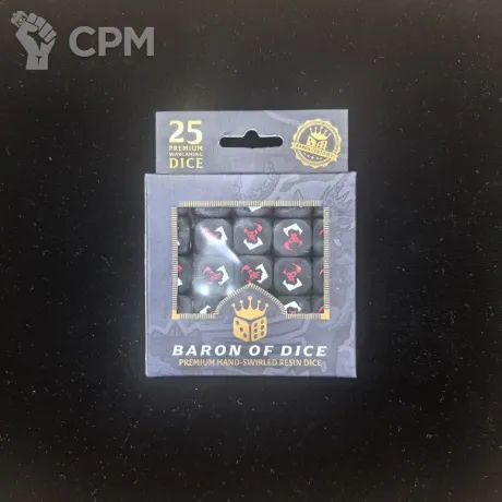 Описание картинки Набор кубов Baron Of Dice Black Orcs Dice (Round Corner, x25 Dice) от Akella по цене 5 500руб | Свободный Рынок Миниатюр - СРМ