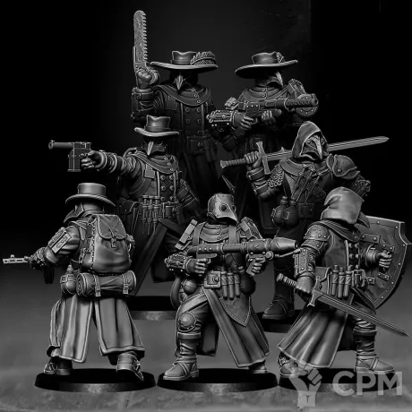 Описание картинки Plague Squad - Yeomen от Подземный человек по цене 1 050руб | Свободный Рынок Миниатюр - СРМ