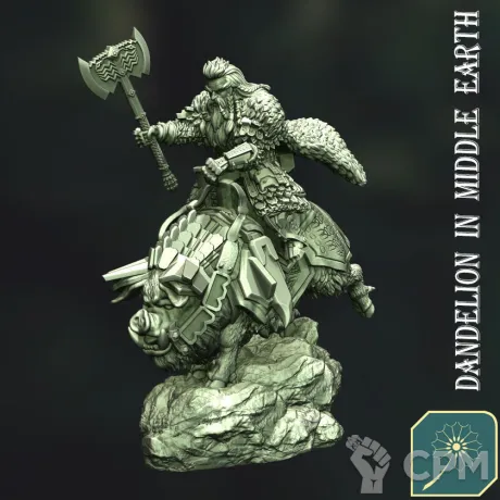 Описание картинки Dwarven King on War Hog 1 вариант от Brutality по цене 550руб | Свободный Рынок Миниатюр - СРМ
