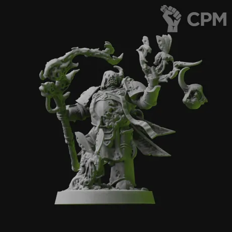 Описание картинки Pustus the Vile, a Malignant Plaguecaster with a c от 3D Print Workshop по цене 554руб | Свободный Рынок Миниатюр - СРМ