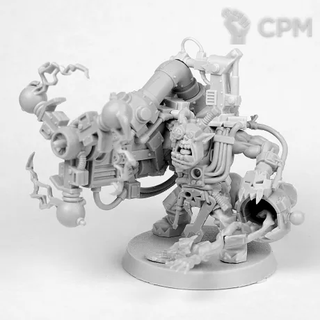 Описание картинки Big Mek with Shokk Attack Gun от Oi!-Factory по цене 715руб | Свободный Рынок Миниатюр - СРМ