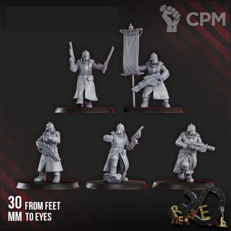 Описание картинки Death Division Commander Squad от R.E.print по цене 790руб | Свободный Рынок Миниатюр - СРМ