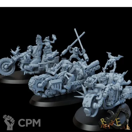 Описание картинки Ork Bikers от R.E.print по цене 1 490руб | Свободный Рынок Миниатюр - СРМ