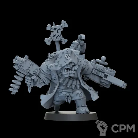 Описание картинки Миниатюра Орк Флибустьер, Ноб (Nob), Flash Gitz от Brother Ork по цене 580руб | Свободный Рынок Миниатюр - СРМ
