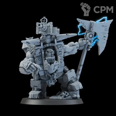 Описание картинки Миниатюра Ork "Mezgob scrap boss", Warboss Mega Armour от Brother Ork по цене 930руб | Свободный Рынок Миниатюр - СРМ