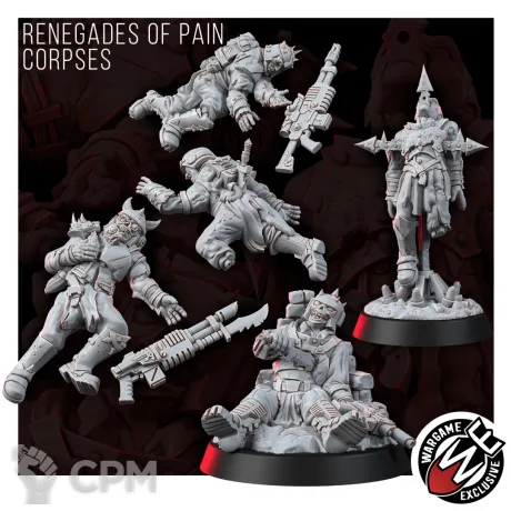 Описание картинки RENEGADES OF PAIN CORPSES Ренегаты Тела на подставки. от WastelandMiniatures по цене 570руб | Свободный Рынок Миниатюр - СРМ