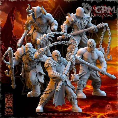 Описание картинки Barbarian Despoilers with Flail от Naggaroth Night по цене 250руб | Свободный Рынок Миниатюр - СРМ