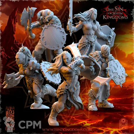 Описание картинки Barbarian Razors with Weapon and Shield от Naggaroth Night по цене 250руб | Свободный Рынок Миниатюр - СРМ