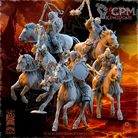Описание картинки Barbarian Riders with Flail от Naggaroth Night по цене 500руб | Свободный Рынок Миниатюр - СРМ