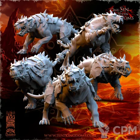 Описание картинки Hellhounds with Armor от Naggaroth Night по цене 300руб | Свободный Рынок Миниатюр - СРМ