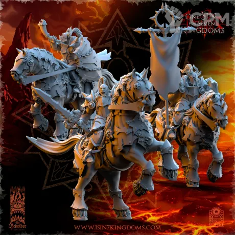 Описание картинки Knights Command Group от Naggaroth Night по цене 600руб | Свободный Рынок Миниатюр - СРМ