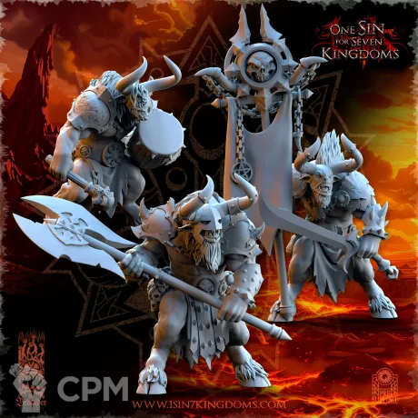 Описание картинки Minotaurs Command Group от Naggaroth Night по цене 500руб | Свободный Рынок Миниатюр - СРМ