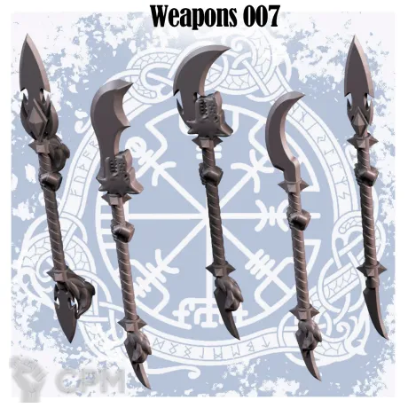 Описание картинки Space Wolves - Spears set v.2 от 3Д печать миниатюр по цене 233руб | Свободный Рынок Миниатюр - СРМ