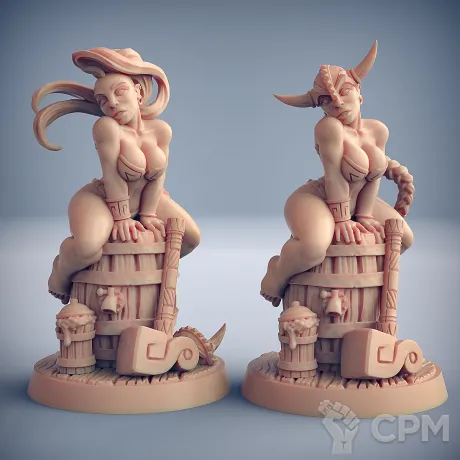 Описание картинки Fantasy Pin-up. Дварфийка на бочке от Подземный человек по цене 320руб | Свободный Рынок Миниатюр - СРМ