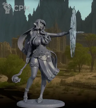 Описание картинки Эльфтиийский маг девушка от Кира по цене 3 000руб | Свободный Рынок Миниатюр - СРМ