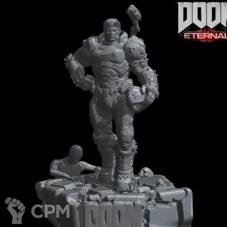 Описание картинки Doom slayer Doomguy Думгай Doom eternal от Кира по цене 3 500руб | Свободный Рынок Миниатюр - СРМ