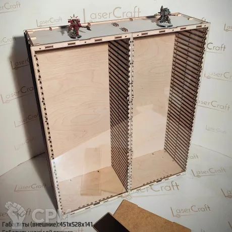 Описание картинки SHs-M1_twin Шкаф для миниатюр (с экранами) от StudioOtolega по цене 5 950руб | Свободный Рынок Миниатюр - СРМ