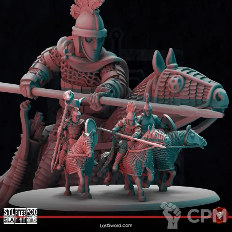 Описание картинки Late Roman Cataphracts Command Group от Manufactorum76 по цене 1 350руб | Свободный Рынок Миниатюр - СРМ