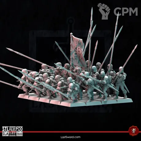 Описание картинки State Troops / Spearmen - 10 Штук от MrMetalHorror по цене 1 500руб | Свободный Рынок Миниатюр - СРМ