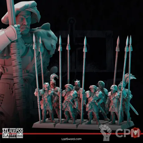 Описание картинки State Troops / Spearmen - 10 Штук от MrMetalHorror по цене 1 500руб | Свободный Рынок Миниатюр - СРМ